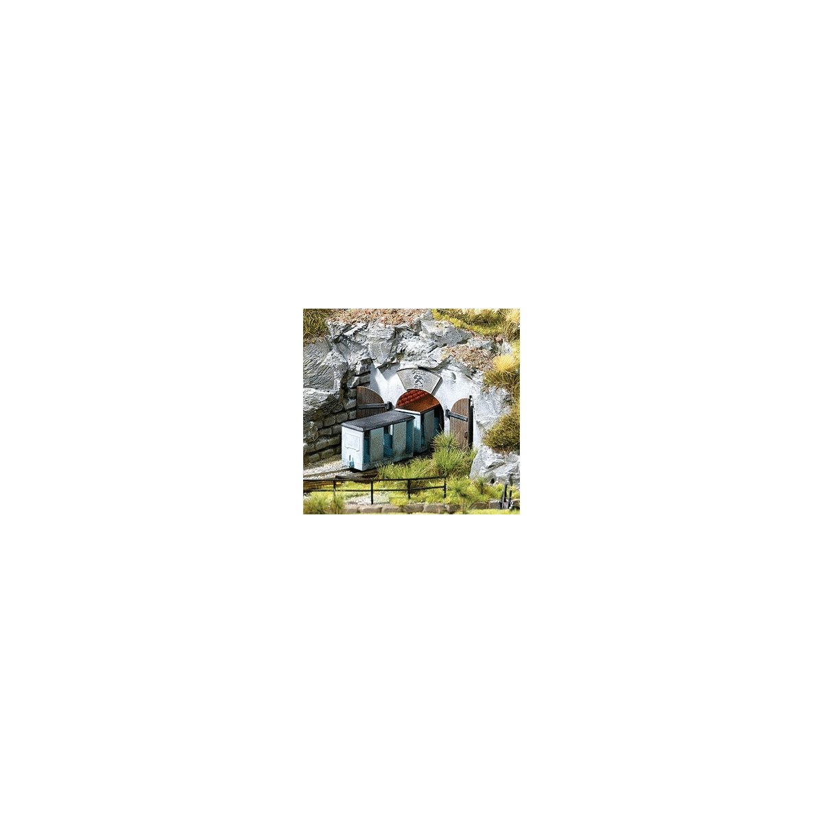 Mine Entrance 1-Rail -- 3-1/2 x 1-3/4′ 9 x 4.5cm, HO, Busch Gmbh & Co Kg 1470
