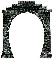 Single-Track Tunnel Portals -- With Liner Holder pkg(2), HO, Busch Gmbh & Co Kg 7026