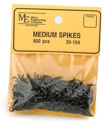 Blackened Metal Spikes -- Medium 3/8′ Long pkg(800), ALL, Micro Engineering 30104