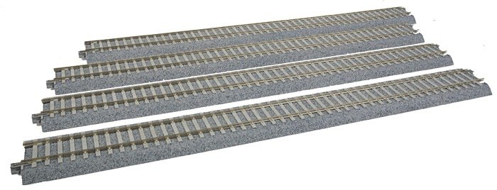 Straight Track w/Concrete Ties - Unitrack -- 14-1/2′ 369mm pkg(4), HO, Kato USA Inc 2181