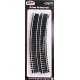 Code 100 Curved Snap-Track(R) Nickel-Silver Rail -- 22′ Radius (Black Ties) pkg(6), HO, Atlas Model Railroad Co. 836