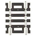 Straight Snap-Track(R) Nickel-Silver Rail -- 1-1/2′ 3.8cm (Black Ties) pkg(4), HO, Atlas Model Railroad Co. 825