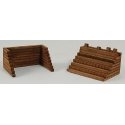 Wood Track Bumpers - Kit (Laser-Cut Architectural Card) -- pkg(2), HO, GCLaser 1182