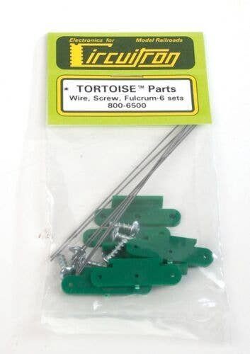 Tortoise(TM) Switch Machine Replacement Parts -- Spring Wire, Retaining Screws & Fulcrum - 6 Sets, ALL, Circuitron 6500