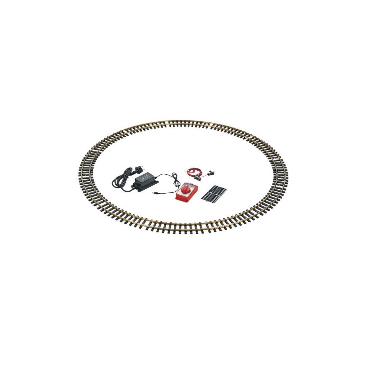 Starter Track Set -- 12 R1 4`3` 130cm Diameter Curved Track Sections, Speed Controller, Hookup, G, LGB 19904