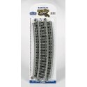 Curved Track w/Nickel Silver Rail & Gray Roadbed - E-Z Track(R) -- 35-1/2′ Radius 18-Degree Curve pkg(5), HO, Bachmann Industr