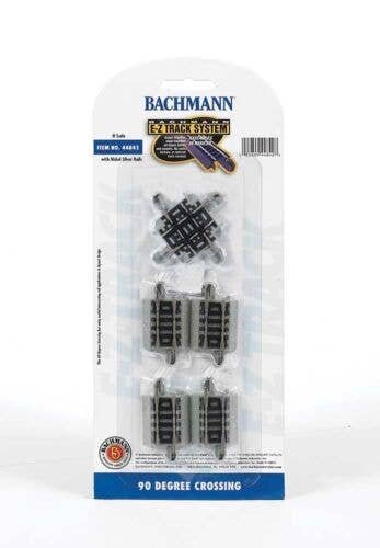 Crossing w/Nickel Silver Rail & Gray Roadbed - E-Z Track(R) -- 90 Degree, N, Bachmann Industries 44841