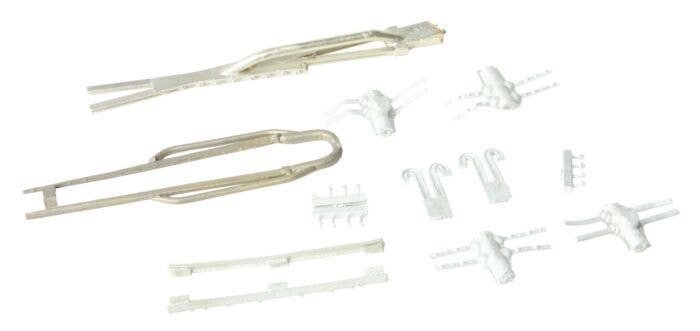 Code 55 6 Turnout/Switch Frog & Points w/Details -- Cast White Bronze, HO, Details West 951