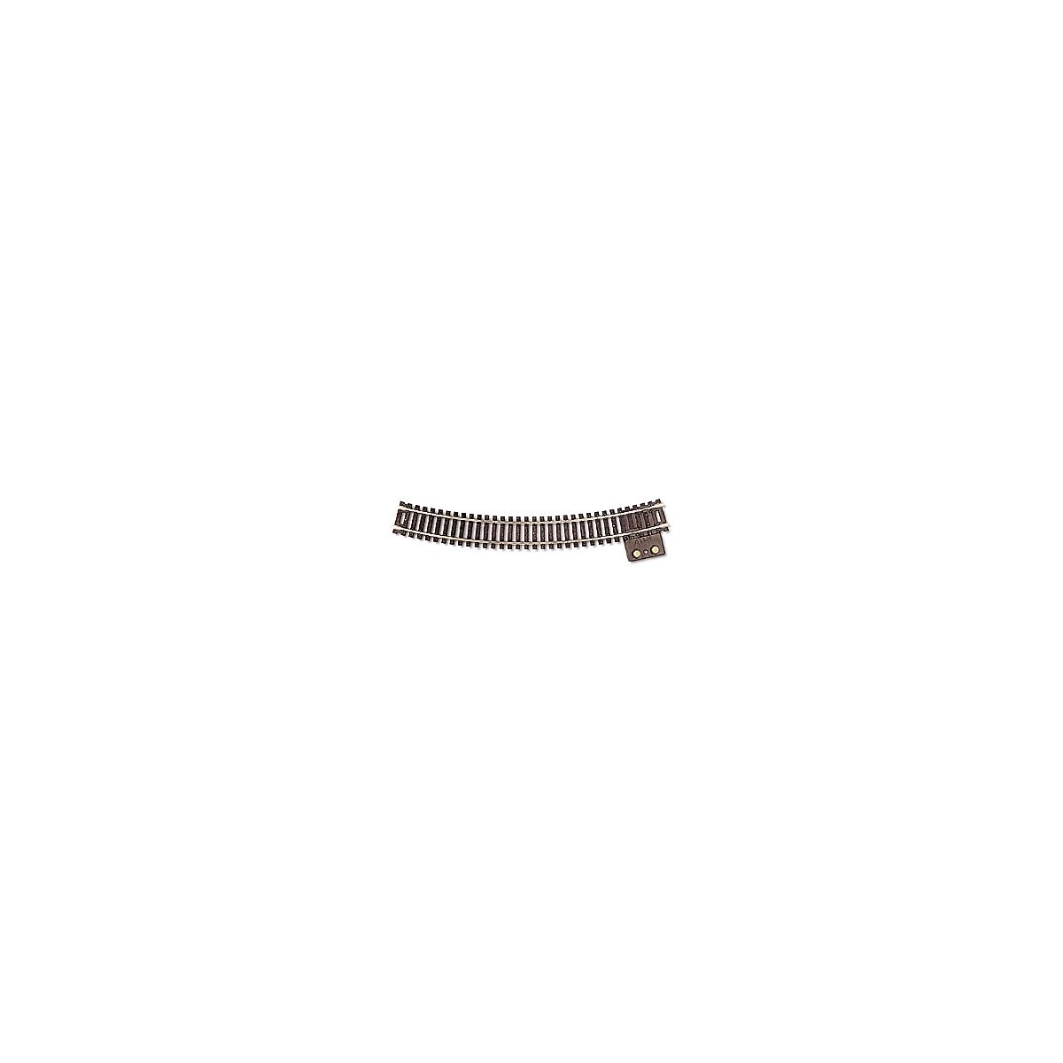 Terminal Section Snap-Track(R), Nickel-Silver Rail -- 18′ Radius Curved, Black Ties, HO, Atlas Model Railroad Co. 845