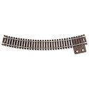 Terminal Section Snap-Track(R), Nickel-Silver Rail -- 18′ Radius Curved, Black Ties, HO, Atlas Model Railroad Co. 845