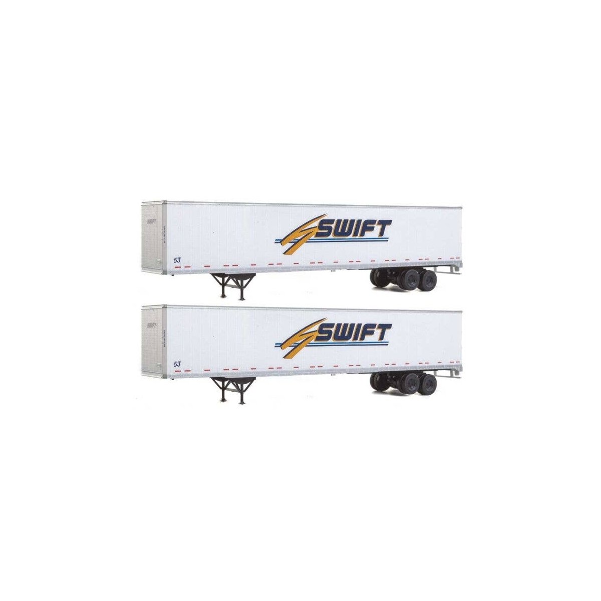 53′ Stoughton Trailer 2-Pack - Assembled -- Swift, HO, Walthers SceneMaster 2457
