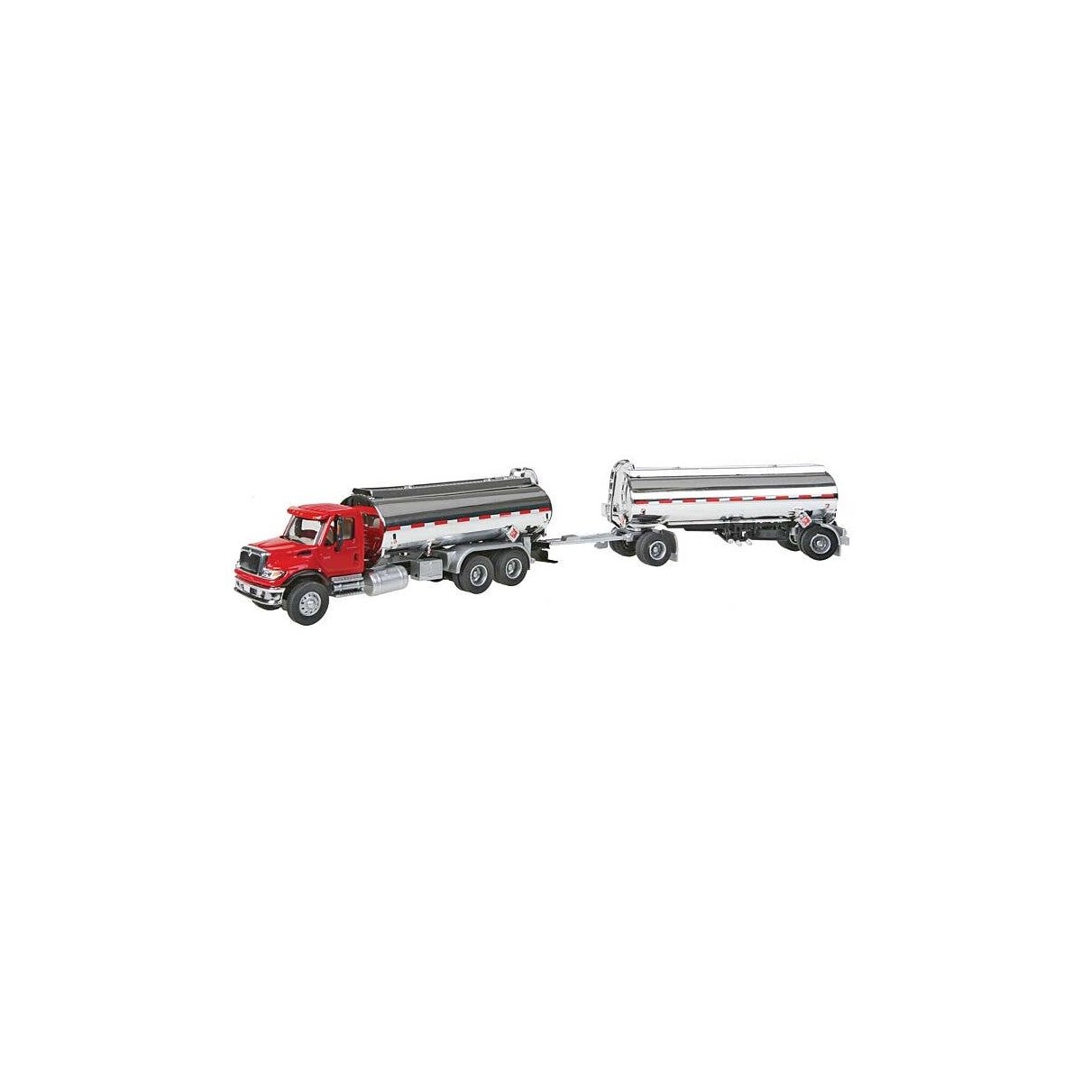 International(R) 7600 Tank Truck w/Trailer - Assembled -- Al`s Victory Service, Interstate Oil & Winner`s Circle decals (red, ch