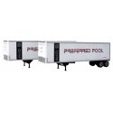 40′ Trailmobile Trailer 2-Pack - Assembled -- Preferred Pool (white, black, red), HO, Walthers SceneMaster 2515