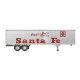 Fruehauf 40` Fluted-Side Volume Van Trailer, Side Door - Assembled -- Santa Fe 1 (silver, Billboard Red Lettering `Piggy-Back Se
