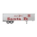 Fruehauf 40` Fluted-Side Volume Van Trailer, Side Door - Assembled -- Santa Fe 1 (silver, Billboard Red Lettering `Piggy-Back Se