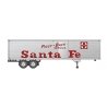 Fruehauf 40` Fluted-Side Volume Van Trailer, Side Door - Assembled -- Santa Fe 1 (silver, Billboard Red Lettering `Piggy-Back Se