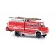 1968-1973 Mercedes-Benz LAF 1113 LF 16 Fire Truck - Assembled -- Dusseldorf, Germany, Fire Department (red, white, German Lette