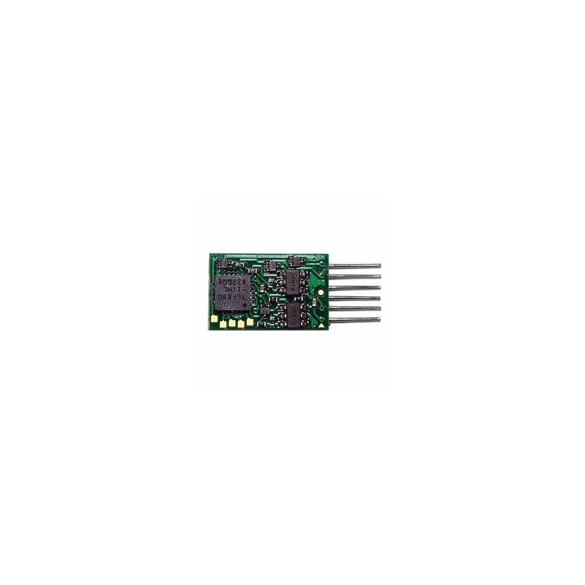 EUN651 2-Function Plug-In DCC Decoder -- For Diesels w/6-Pin Inline Socket - .345 x .545 x .115′ 8.76 x 13.84 x 2.9, N, Train