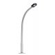 Street Lamp with Curved Concrete Mast, Rectangular Lamp -- White Light, 2-15/16′ 7.5cm, HO, Busch Gmbh & Co Kg 4125