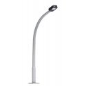Street Lamp with Curved Concrete Mast, Rectangular Lamp -- White Light, 2-15/16′ 7.5cm, HO, Busch Gmbh & Co Kg 4125