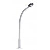 Street Lamp with Curved Concrete Mast, Rectangular Lamp -- White Light, 2-15/16′ 7.5cm, HO, Busch Gmbh & Co Kg 4125