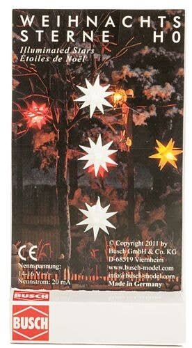 Illuminated Star -- White pkg(3), HO, Busch Gmbh & Co Kg 5414