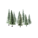 Snowy Fir Trees -- Schneetannen -- 8 pcs - HO TT - Noch 24680