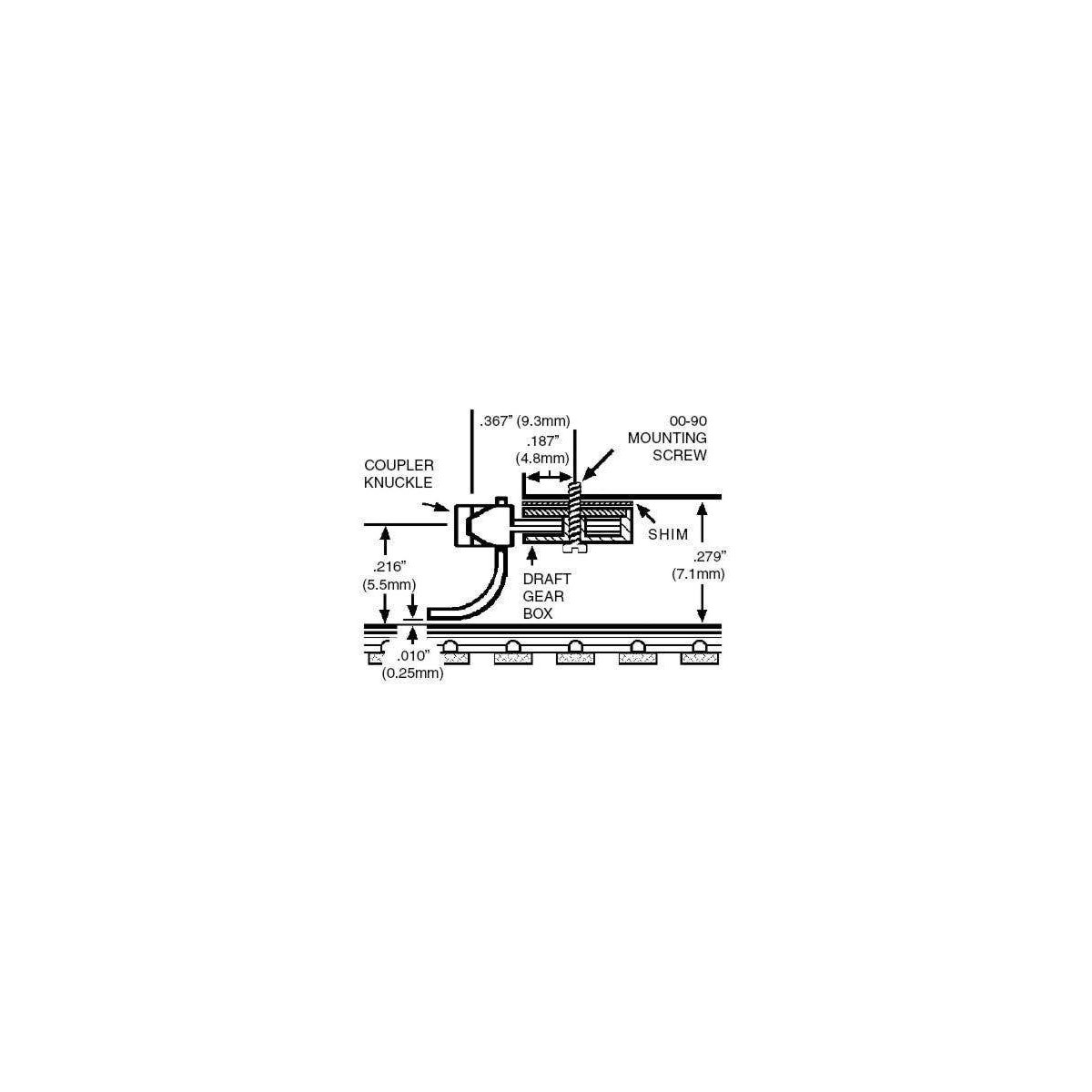 Kato Coupler Conversion -- Fits SD40, Medium Shank - Assembled 2 Pairs, N, Micro Trains Line 102006