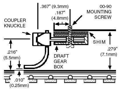 Kato Coupler Conversion -- Fits SD40, Medium Shank - Assembled 2 Pairs, N, Micro Trains Line 102006