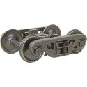 2-Rail A.S.F. 100-Ton Roller Bearing Metal Trucks -- With 36′ Smooth-Back Metal P48 Wheels 1 Pair, O, Kadee Quality Products 7