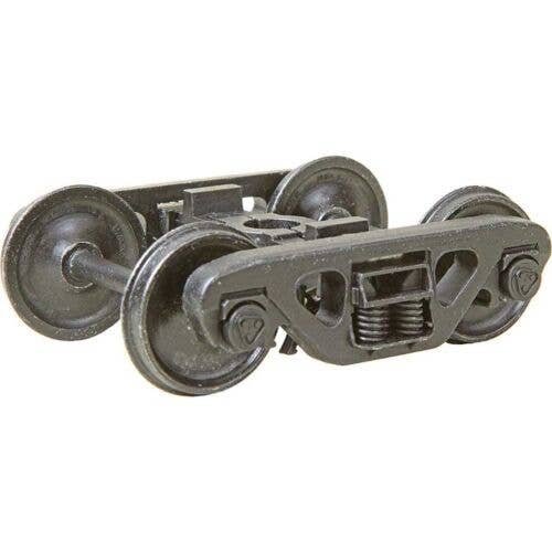 2-Rail A.S.F. 100-Ton Roller Bearing Metal Trucks -- With 36′ Smooth-Back Metal P48 Wheels 1 Pair, O, Kadee Quality Products 7