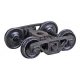 Barber - Bettendorf Self-Centering HGC Leaf-Spring Caboose Trucks -- Code 88 (.088`) 33` Smooth-Back RP-25 Wheels 1 Pair, HO, Ka