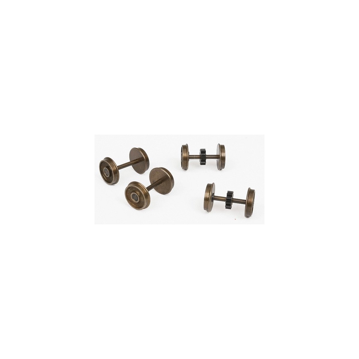 11 Tooth Geared Wheelsets -- 40`/110 ROCO/AHM Alco C424 Wheelsets: 2 Geared 11T SG x .307` OD 2 Trail, HO, Northwest Short Line 