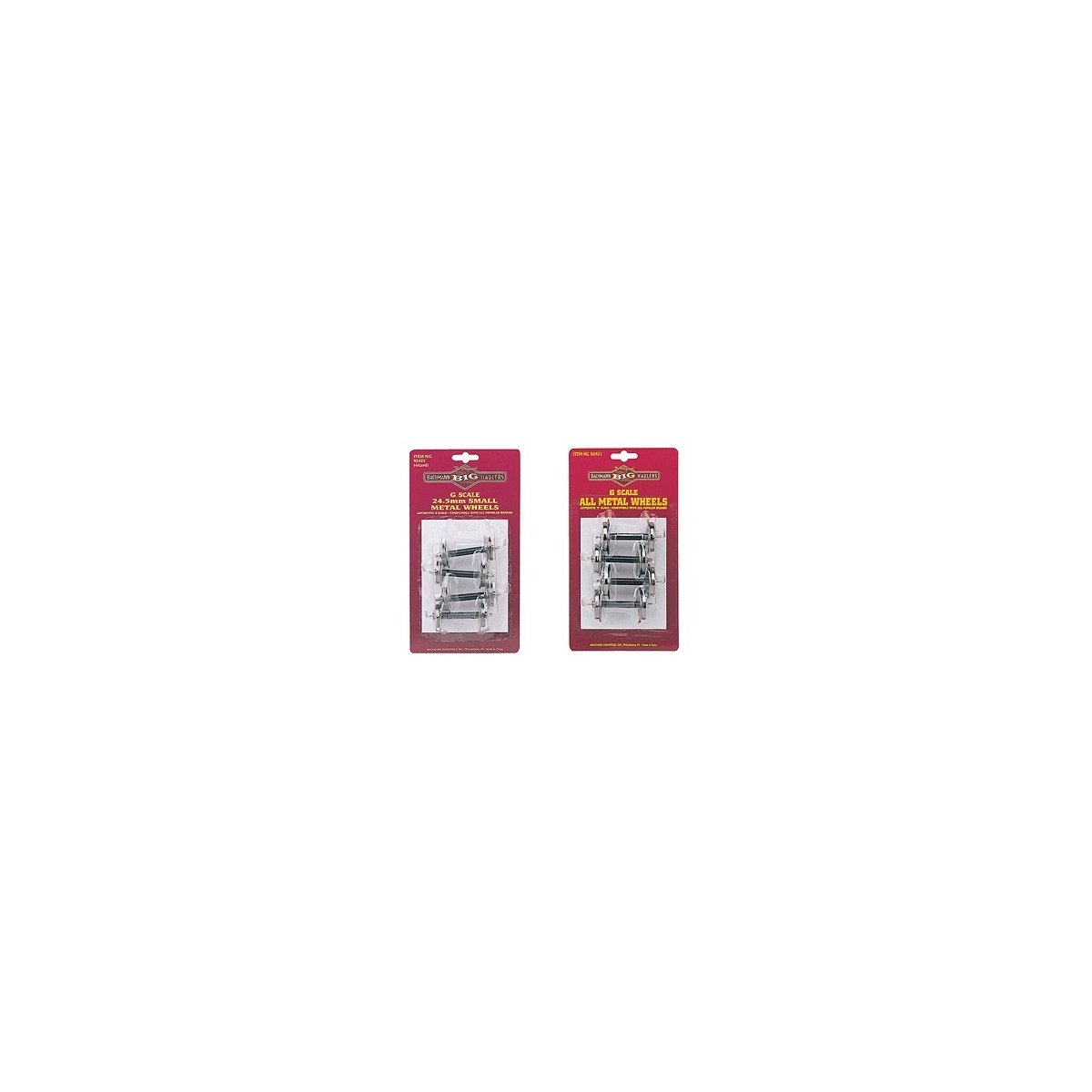 Metal Wheel Set -- Large - 1-1/4′ 31mm pkg(4), G, Bachmann Industries 92421