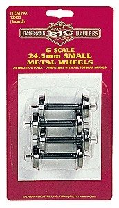 Metal Wheel Set -- Small - 1′ 24.5mm pkg(4), G, Bachmann Industries 92422