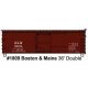 36′ Double-Sheathed Wood Boxcar w/Steel Roof, Wood Ends, Straight Underfram -- Boston & Maine