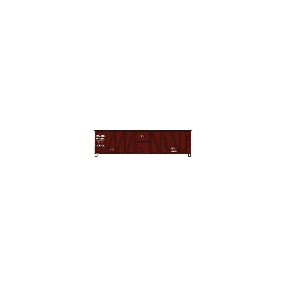 40′ Single-Sheathed Wood Boxcar with Wood Doors and Wood Ends - Kit -- Canadian National 501587 (Boxcar Red)