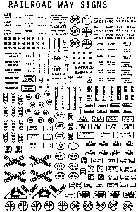 Railroad Right-of-Way Signs -- Black Lettering w/Clear Background Yard Limit, No Clearance & More, HO, Microscale Industries Inc