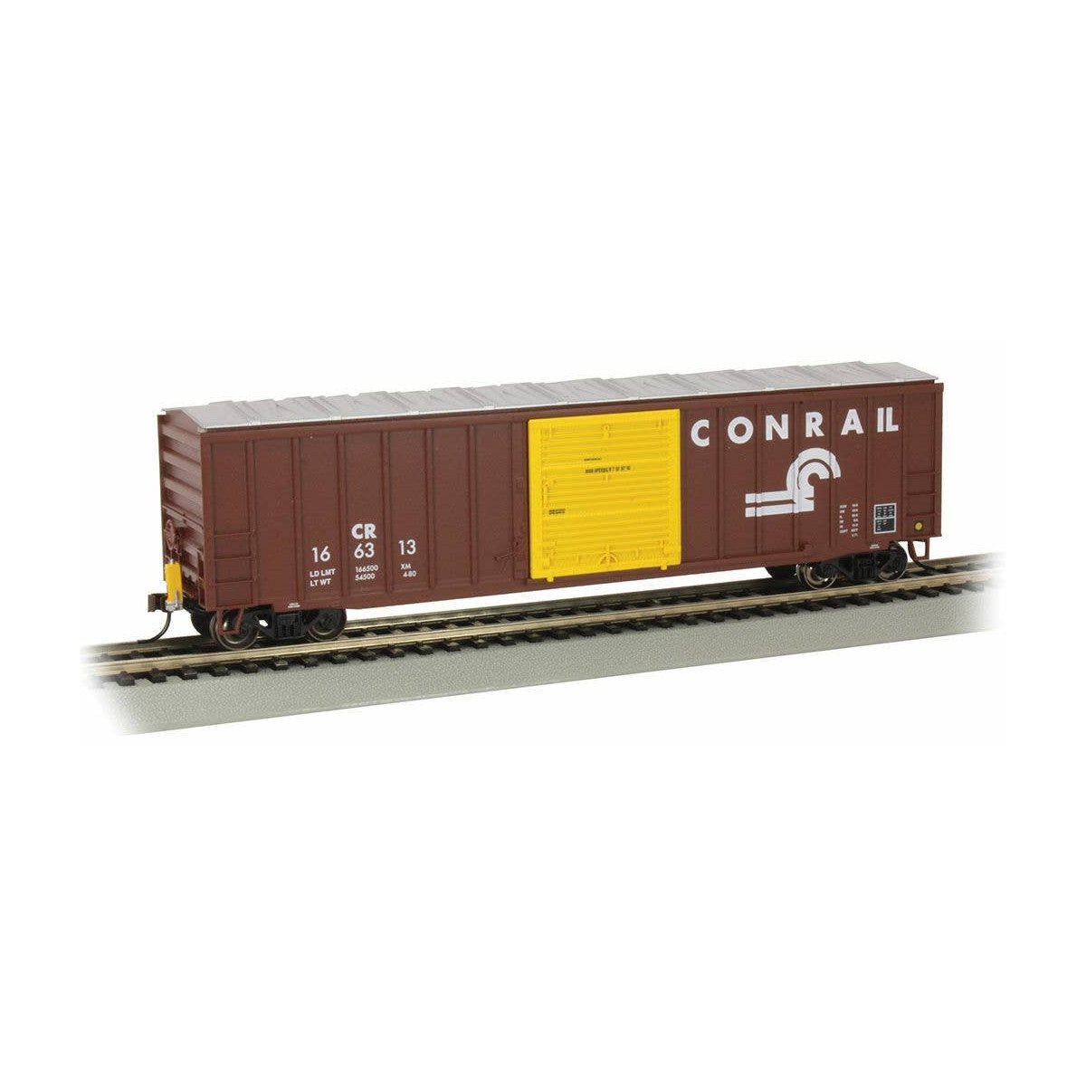 ACF 50′6′ Outside-Braced Boxcar - Flashing Rear End Device - Ready-to-Run -- Conrail 166313 (Boxcar Red, white)