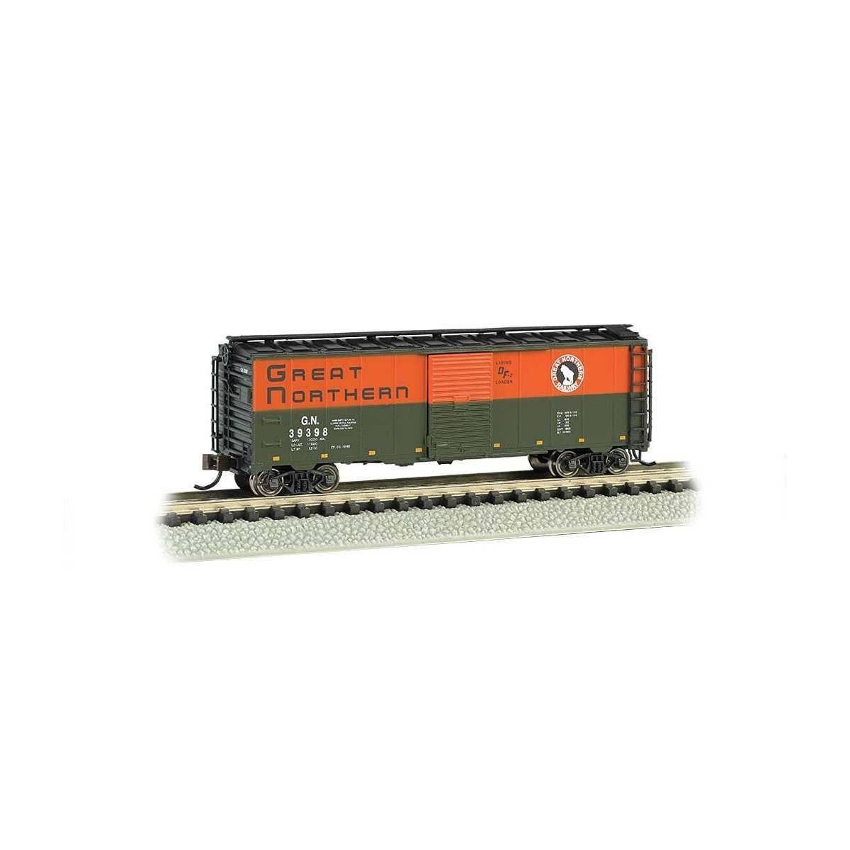 AAR 40′ Steel Boxcar - Ready to Run - Silver Series(R) -- Great Northern 39398 (Omaha Orange, Pullman Green)