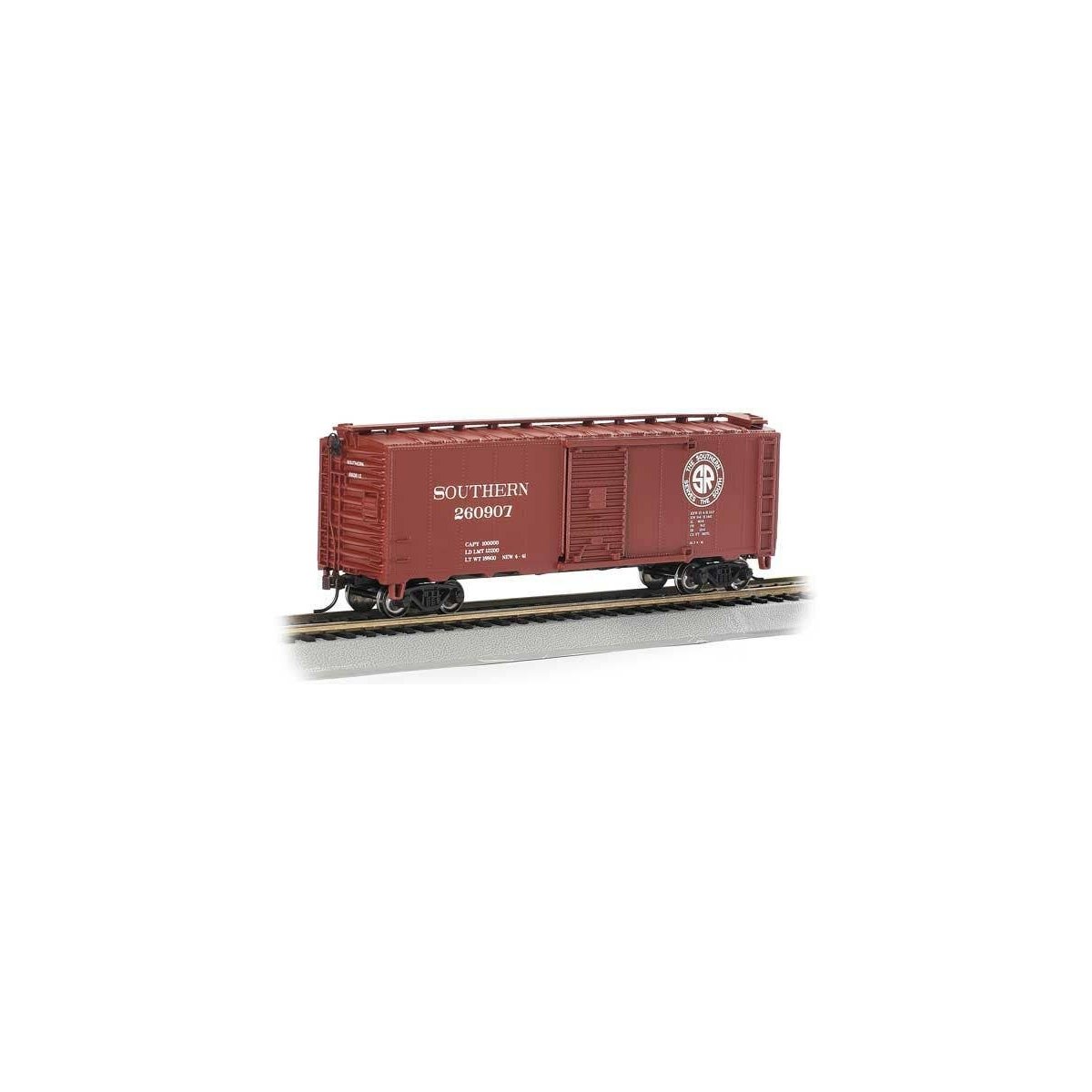 Pullman-Standard PS-1 40′ Steel Boxcar - Ready to Run - Silver Series(R) -- Southern Railway 260907 (Boxcar Red, SR Logo)