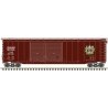 Postwar 50′ Double-Door Boxcar - Ready to Run - Master(R) -- Canadian National 551334 (Boxcar Red, white, green, Leaf Logo), H