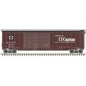 Postwar 50′ Double-Door Boxcar - Ready to Run - Master(R) -- Santa Fe 8666 (Boxcar Red, black, white, El Capitan), HO, Atlas M