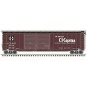 Postwar 50′ Double-Door Boxcar - Ready to Run - Master(R) -- Santa Fe 8734 (Boxcar Red, black, white, El Capitan), HO, Atlas M