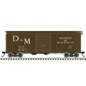 40` Postwar Boxcar with 8` Door - Ready to Run - Master(R) -- Detroit and Mackinac 3113 (Boxcar Red, white), HO, Atlas Model Rai