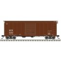 40′ Postwar Boxcar with 8′ Door - Ready to Run - Master(R) -- Kansas City Southern 21126 (Boxcar Red, white), HO Atlas Model