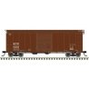 40′ Postwar Boxcar with 8′ Door - Ready to Run - Master(R) -- Kansas City Southern 21126 (Boxcar Red, white), HO Atlas Model