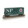 40′ Hi-Cube Outside-Braced Boxcar - Ready to Run -- Northern Pacific 659997 (green, white, Large NP & Monad Logo), N, Bachmann
