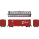 GN 40′ 12-Panel Boxcar w/Late Improved Dreadnaught Ends - Ready to Run -- Great Northern (Chinese Red, silver, black, white, L