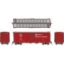 GN 40′ 12-Panel Boxcar w/Late Improved Dreadnaught Ends - Ready to Run -- Great Northern (Chinese Red, black, white), HO, Rapi
